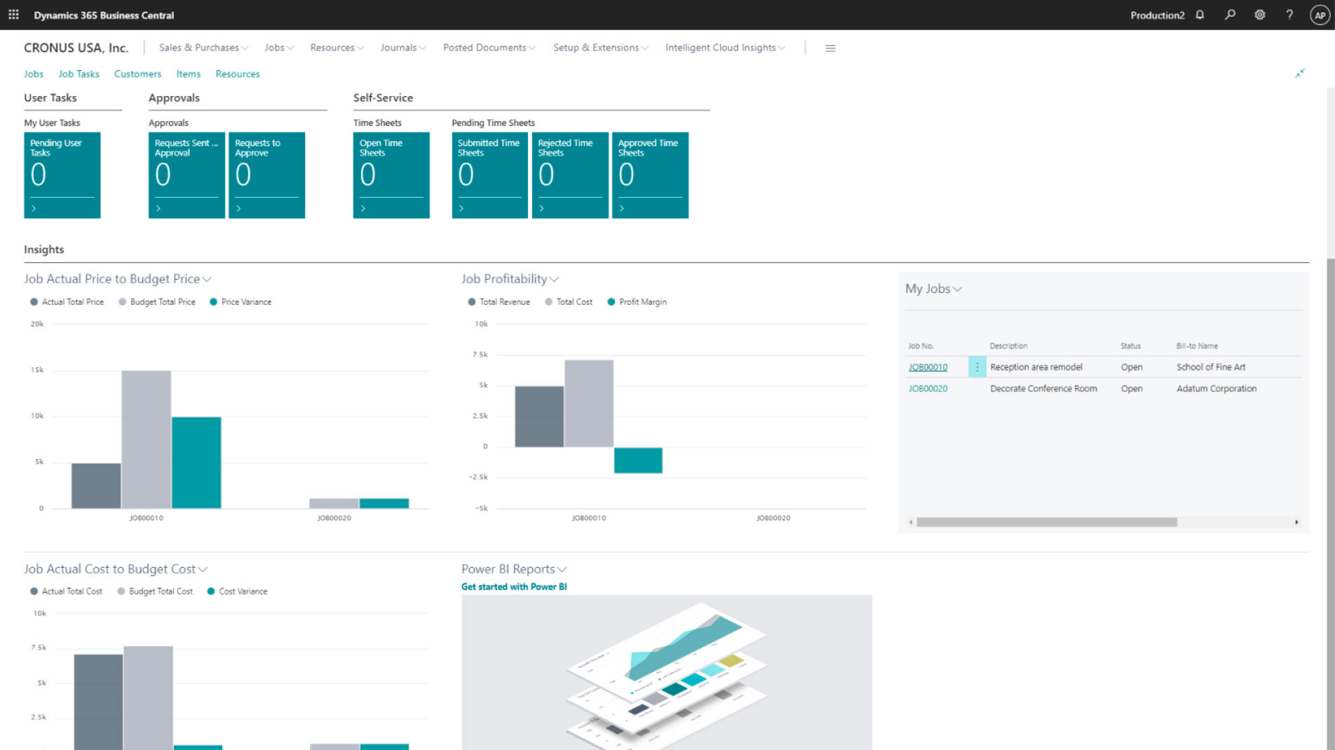 Dynamics 365 Business Central Proje Yonetimi